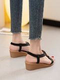 Momentlover Peep Toe Open Toe Elasticity Wedges & Flatform Sandals