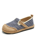 Momentlover Straw Knitting Striped Flat Shoes Casual Shoes