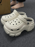 Momentlover Round-Toe Hollow Slider Sandals Platform Shoes Crocs