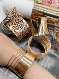 Momentlover Solid Color Hollow Geometric Bracelet Accessories
