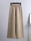 Momentlover Urban Loose Split-Side Half Turtleneck Sweater Tops& Wide Leg Pants Two Pieces Set