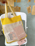 Momentlover Beach Contrast Color Hollow Bags Accessories