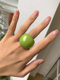 Momentlover Original Solid Color Geometric Resin Rings Accessories