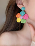 Momentlover Flower Shape Colorful Drop Earrings