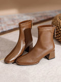 Momentlover Zipper Square-Toe Split-Joint Boots