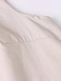 Momentlover Solid Color Loose Round-Neck Vest + High Waisted  Skirt Two Pieces Set