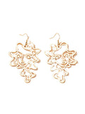 Momentlover Solid Color Hollow Geometric Figure Drop Earrings