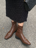Momentlover Square-Toe Split-Joint Boots