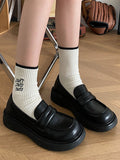 Momentlover Split-Joint Round-Toe Platform Shoes Mary Janes