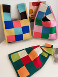 Momentlover Casual Checkerboard Contrast Color Color-Block Bags Accessories Handbags