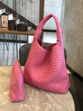 Momentlover Woven Solid Color Handbags Bags
