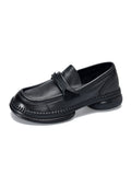 Momentlover Square-Toe Solid Color Round-Toe Shoes