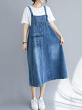 Momentlover Original Solid Denim Strapless Dress