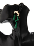 Momentlover Geometric Contrast Color Drop Earrings