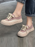Momentlover Lace-Up Contrast Color Platform Shoes Casual Shoes