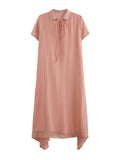 Momentlover Original Solid Lapel Frenum Dress