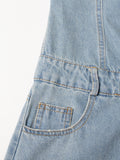 Momentlover Split-Joint Pockets Hollow Buttoned Wide Leg Sleeveless Tube Jumpsuits