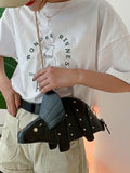 Momentlover Zipper Rivet Chains Animal Shape Crossbody Bags