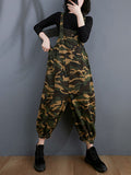 Momentlover Original Camouflage Elasticity Harem Denim Overalls