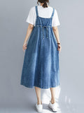 Momentlover Original Solid Denim Strapless Dress