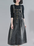 Momentlover Original Sleeveless With Pocket Denim Dress