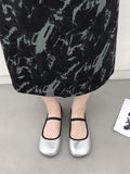Momentlover Split-Joint Shallow Cut Round-Toe Mary Janes Flat Shoes
