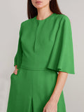 Momentlover Loose Short Sleeves Solid Color Round-Neck Jumpsuits