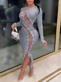 Momentlover SXY Bandage Cut Out Design Bodycon Dress AC2677