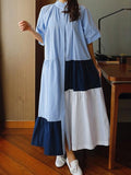 Momentlover Loose Split-joint A-line Long Dress