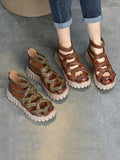 Momentlover Casual Hollow Gladiator Shoes Platform Sandals