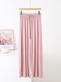 Momentlover Solid Color Loose Modal Wide-Leg Casual Pants