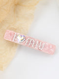 Momentlover Solid Color Rhine Stones Geometric Hair Clips