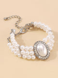 Momentlover Rhine Stones Geometric Chains Adjustable Bracelet Accessories