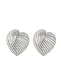 Momentlover Solid Color Heart Shape Drop Earrings