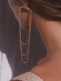 Momentlover Simple Casual Tasseled Solid Color Earrings