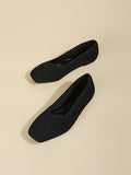 Momentlover V-Cut Solid Color Pointed-Toe Flats