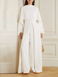 Momentlover Long Sleeves Wrap Solid Color Zipper Jumpsuits