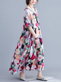 Momentlover Original Floral Round-Neck Dresses
