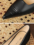 Momentlover Split-Joint Shallow Cut Pointed-Toe Lace-Up Pumps