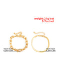 Momentlover Urban Solid Color Geometric Alloy Bracelet Accessories