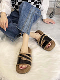 Momentlover Velvet Split-Joint Slippers