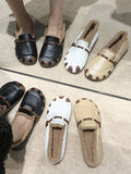 Momentlover Split-Joint Shallow Cut Round-Toe Flat Shoes