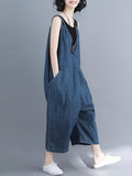 Momentlover Comfortable V-neck Jeans Jumpsuit