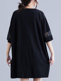 Momentlover Urban Loose Split-Joint Half Sleeve Dress