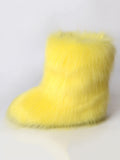 Momentlover Solid Color Round-Toe Keep Warm Boots