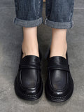 Momentlover Square-Toe Solid Color Round-Toe Shoes