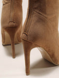 Momentlover Split-Joint Solid Color Pointed-Toe Pumps Boots