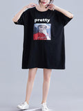 Momentlover Urban Loose Split-Joint Half Sleeve Dress