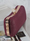 Momentlover Vintage Solid Color Velvet Hand Bag