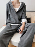 Momentlover Loose Hoodies And Wide-Leg Pants Suits